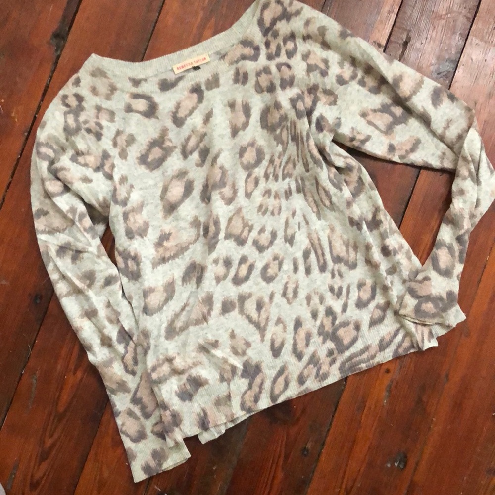 Rebecca Taylor leopard print lambs wool Sweater